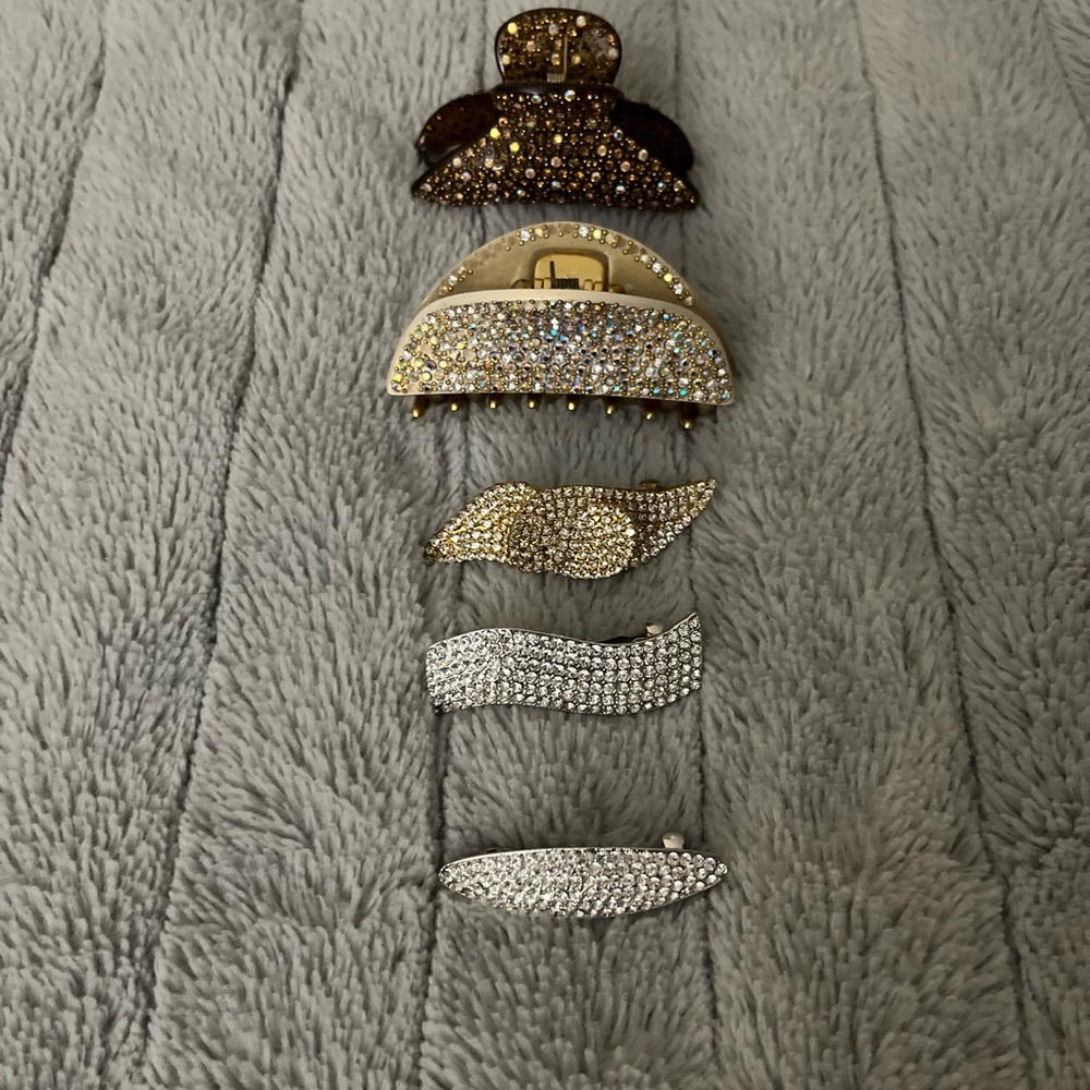 Elegant Gold and Silver Hair Clip Set